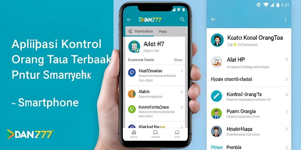 Tampilan antarmuka aplikasi Kontrol Orang Tua DAN777 yang sederhana dan fungsional.