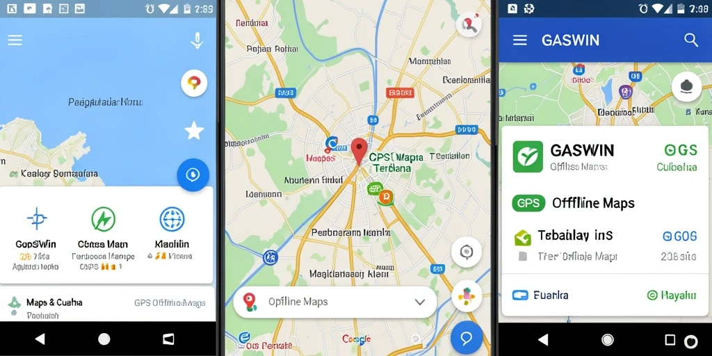 Antarmuka GASWIN yang simpel dan fungsional untuk GPS Offline Maps.