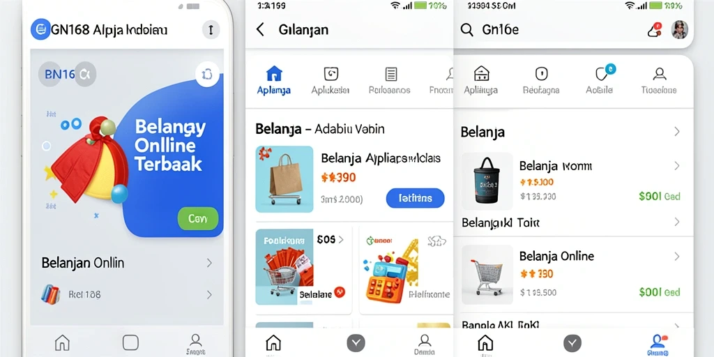 Screenshot GN168 menampilkan antarmuka menarik untuk belanja online.