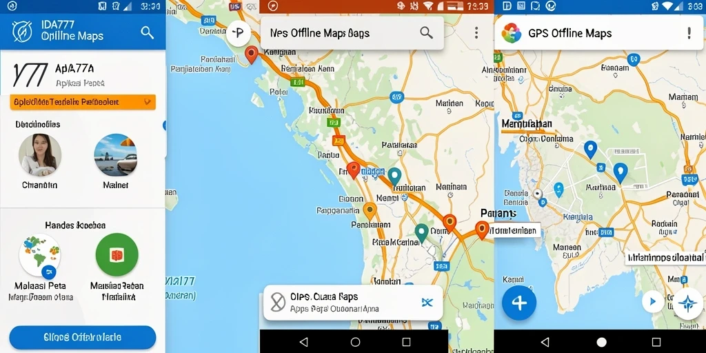 Antarmuka aplikasi IDA777 menunjukkan fitur GPS Offline Maps yang mudah digunakan.
