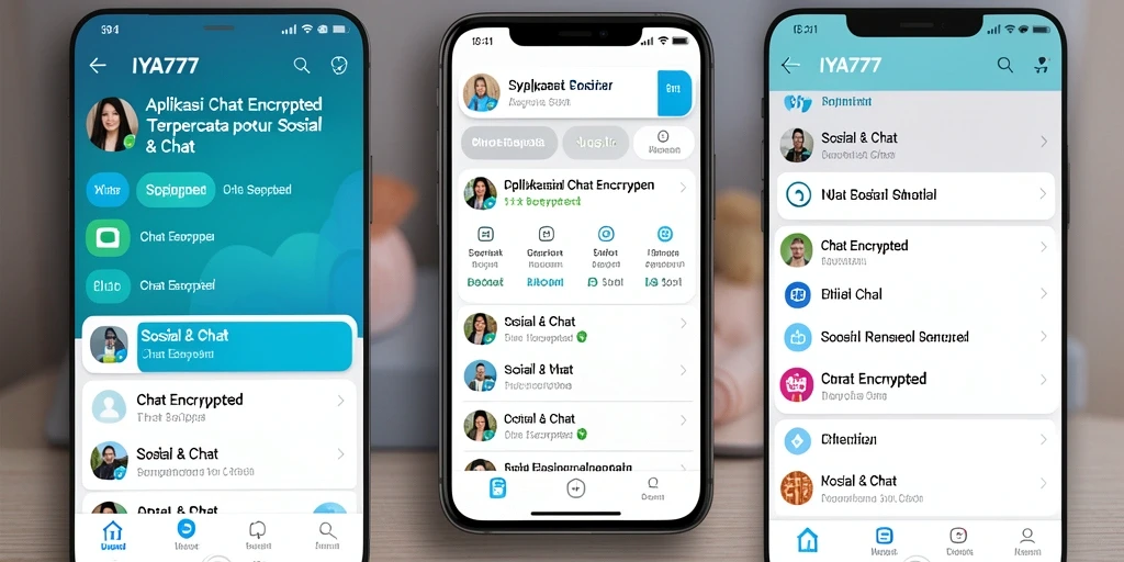 Tampilan antarmuka aplikasi IYA777 untuk komunikasi Chat Encrypted.