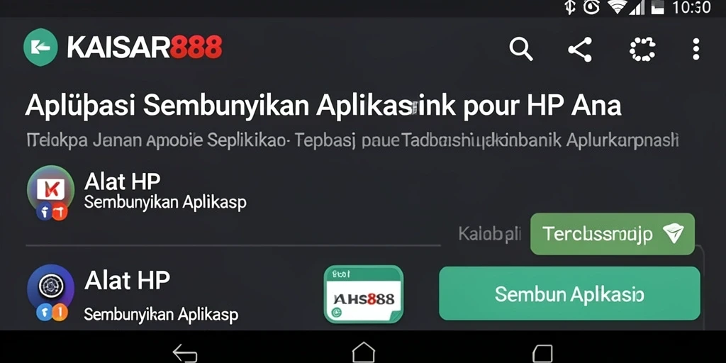 Tampilan antarmuka KAISAR888 untuk menyembunyikan aplikasi yang mudah digunakan.