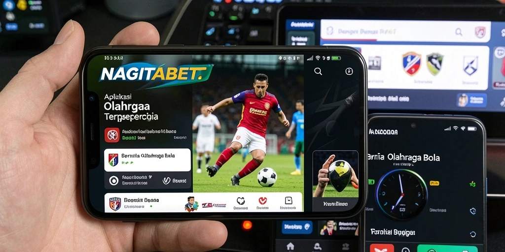 Antarmuka NAGITABET yang modern dan informatif untuk berita olahraga bola.