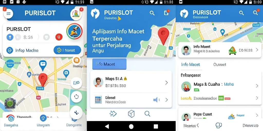 Screenshot utama PURISLOT menampilkan antarmuka dengan informasi lalu lintas terkini.