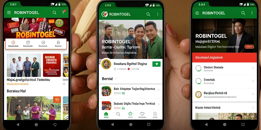 Tampilan antarmuka aplikasi ROBINTOGEL yang modern dan informatif.
