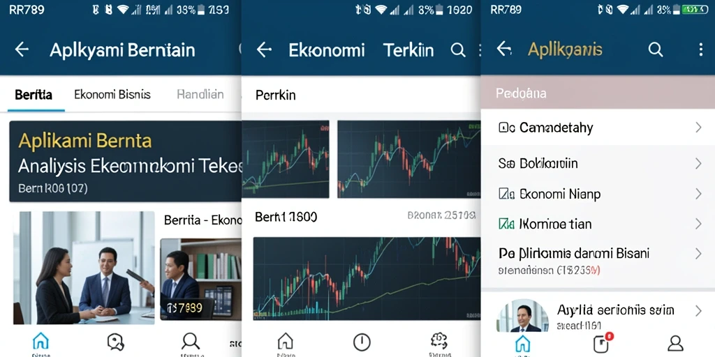 Tampilan antarmuka aplikasi Ekonomi Bisnis yang informatif.