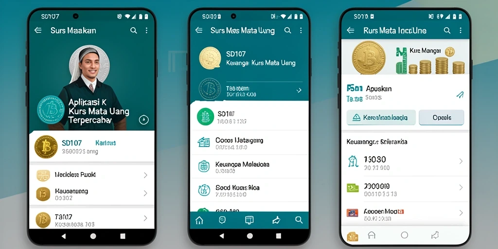 Tampilan antarmuka aplikasi SD107 yang intuitif untuk kurs mata uang.