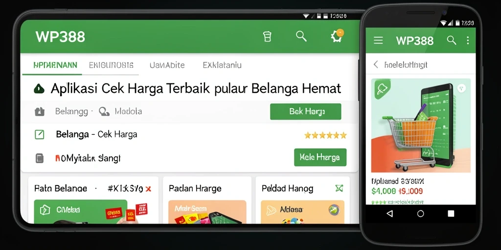 Tampilan antarmuka aplikasi WP888 dengan fitur cek harga yang mudah digunakan.