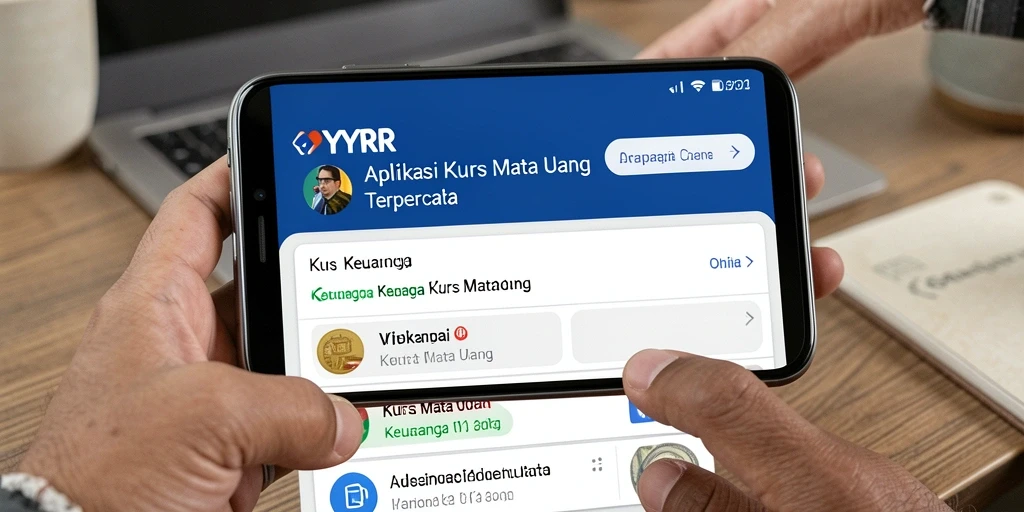 Tampilan antarmuka YYRR yang sederhana dan informatif untuk Kurs Mata Uang.