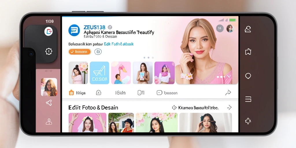 Antarmuka pengguna ZEUS138 yang intuitif dan menarik untuk Kamera Beautify.
