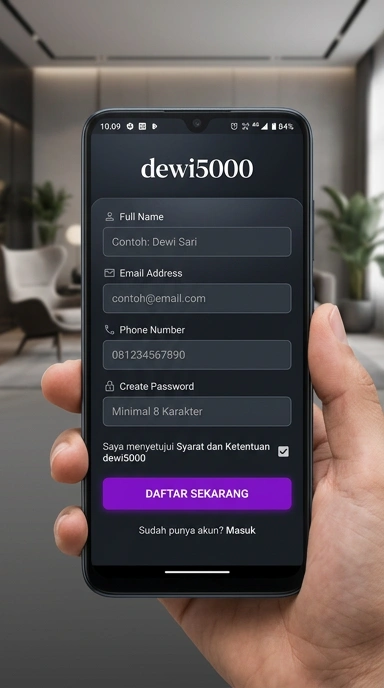 Cara Mudah Registrasi Akun dewi5000 di Android