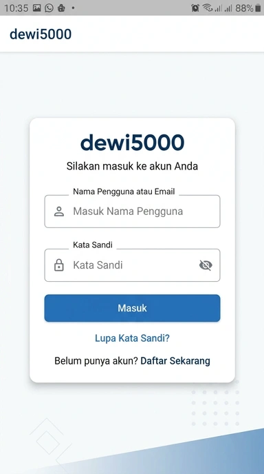 Masuk Akun Dewi5000 Untuk Pengguna Android